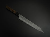 NIGARA AOGAMI SUPER CORE STAINLESS CLAD MIGAKI HAMMERED KIRITSUKE SUJIHIKI 255MM