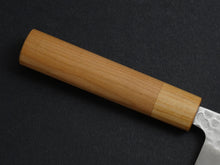 Load image into Gallery viewer, KICHIJI SHIROGAMI-2 STAINLESS CLAD HAMMERED KIRITSUKE GYUTO 210MM CHERRY WOOD HANDLE
