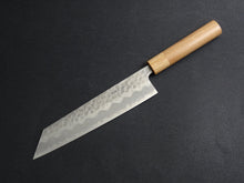 Load image into Gallery viewer, KICHIJI SHIROGAMI-2 STAINLESS CLAD HAMMERED KIRITSUKE GYUTO 210MM CHERRY WOOD HANDLE
