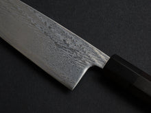 Load image into Gallery viewer, KICHIJI GINSAN NAWAME DAMASCUS SANTOKU 170MM OCTAGONAL EBONY HANDLE
