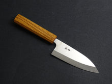 Load image into Gallery viewer, KICHIJI ALL AUS-8 STAINLESS KO-DEBA 120MM OCTAGONAL OAK WOOD HANDLE
