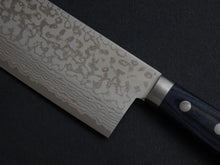 Load image into Gallery viewer, MASUTANI VG-10 DAMASCUS NAKIRI BLUE PAKKA HANDLE 170MM
