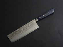 Load image into Gallery viewer, MASUTANI VG-10 DAMASCUS NAKIRI BLUE PAKKA HANDLE 170MM
