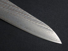 Load image into Gallery viewer, KICHIJI AUS-10 NAWAME DAMASCUS GYUTO 210MM OCTAGONAL BURNT OAK HANDLE
