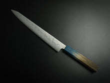 Load image into Gallery viewer, KICHIJI GINSAN NASHIJI SUJIHIKI KNIFE 240MM OCTAGONAL AKATSUKI (BURNT &amp; DYED)  HANDLE
