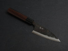 Load image into Gallery viewer, KICHIJI SHIROGAMI-2 KUROUCHI KO-BOCHO / SMALL MULTI PURPOSE KNIFE 105MM ROSEWOOD HANDLE MADE BY MURATA
