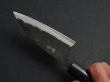 Load image into Gallery viewer, KICHIJI SHIROGAMI-2 KUROUCHI KO-BOCHO / SMALL MULTI PURPOSE KNIFE 105MM ROSEWOOD HANDLE MADE BY MURATA
