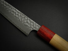 Load image into Gallery viewer, TSUNEHISA AOGAMI SUPER STAINLESS CLAD HAMMERED MIGAKI PETTY 135MM CHERRY WOOD HANDLE
