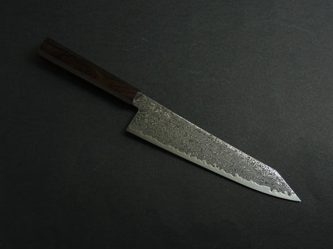 KICHIJI RYUHYO KUROZOME SG2 DAMASCUS KIRITSUKE GYUTO 210MM OCTAGONAL MONO EBONY HANDLE