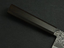 Load image into Gallery viewer, KICHIJI RYUHYO KUROZOME SG2 DAMASCUS BUNKA 180MM OCTAGONAL MONO EBONY HANDLE
