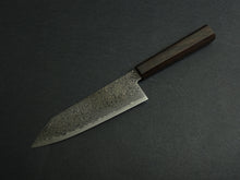 Load image into Gallery viewer, KICHIJI RYUHYO KUROZOME SG2 DAMASCUS BUNKA 180MM OCTAGONAL MONO EBONY HANDLE
