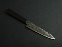 Load image into Gallery viewer, KICHIJI RYUHYO KUROZOME SG2 DAMASCUS PETTY 150MM OCTAGONAL MONO EBONY HANDLE
