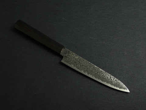 KICHIJI RYUHYO KUROZOME SG2 DAMASCUS PETTY 150MM OCTAGONAL MONO EBONY HANDLE