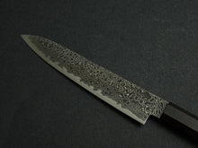 Load image into Gallery viewer, KICHIJI RYUHYO KUROZOME SG2 DAMASCUS PETTY 150MM OCTAGONAL MONO EBONY HANDLE
