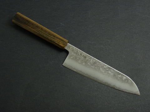 KICHIJI GINREI GINSAN NASHIJI SANTOKU 170MM OCTAGONAL MONO BUBINGA HANDLE