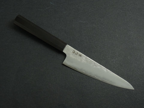 KICHIJI GINREI GINSAN NASHIJI KO-SANTOKU 150MM OCTAGONAL MONO EBONY HANDLE