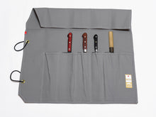 Load image into Gallery viewer, HI-CONDITION HANPU CANVAS 6 POCKETS KNIFE ROLL GREY  (Cotton Carry Bag included)*
