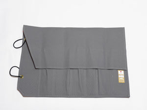 HI-CONDITION HANPU CANVAS 6 POCKETS KNIFE ROLL GREY  (Cotton Carry Bag included)*