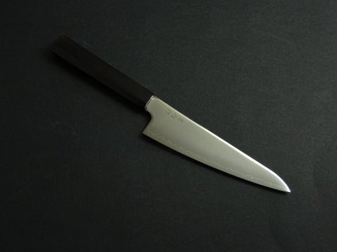 KICHIJI HIKARI SLD STAINLESS CLAD 3 LAYER KO-SANTOKU 150MM OCTAGONAL MONO EBONY HANDLE