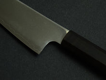 Load image into Gallery viewer, KICHIJI HIKARI SLD STAINLESS CLAD 3 LAYER KO-SANTOKU 150MM OCTAGONAL MONO EBONY HANDLE

