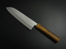 Load image into Gallery viewer, MASUTANI VG-1 GOLD HAMMERED GYUTO 180MM OAK/BAIKOKU HANDLE
