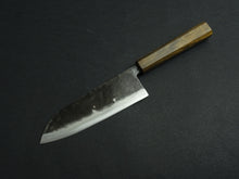 Load image into Gallery viewer, KICHIJI KUROGANE AOGAMI-2 KUROUCHI SANTOKU 165MM OCTAGONAL MONO BUBINGA HANDLE*
