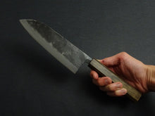 Load image into Gallery viewer, KICHIJI KUROGANE AOGAMI-2 KUROUCHI SANTOKU 165MM OCTAGONAL MONO BUBINGA HANDLE*

