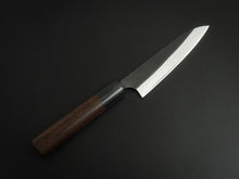 Load image into Gallery viewer, KATSUSHIGE ANRYU SHIROGAMI-2 KUROUCHI DAMASCUS PETTY 120MM ROSE WOOD HANDLE
