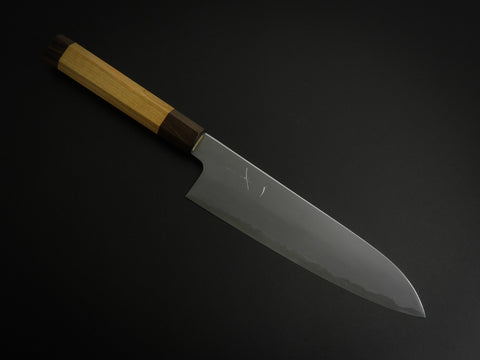 HITOHIRA GOROBEI RIKICHI AOGAMI-2 KASUMI GYUTO 210MM CHERRY WOOD HANDLE