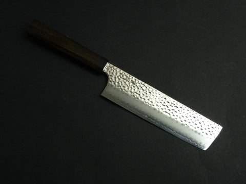 KICHIJI HAYABUSA VG-10 HAMMERED NAKIRI KNIFE 170MM OCTAGONAL MONO BUBINGA HANDLE
