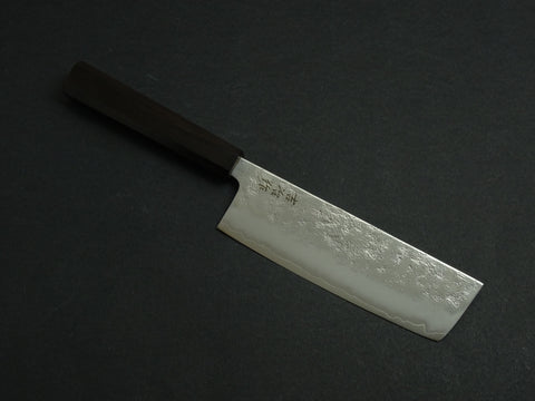 KICHIJI GINREI GINSAN NASHIJI NAKIRI 160MM OCTAGONAL MONO EBONY HANDLE