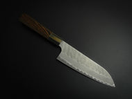 NIGARA AOGAMI SUPER CORE STAINLESS CLAD MIGAKI HAMMERED SANTOKU 180MM