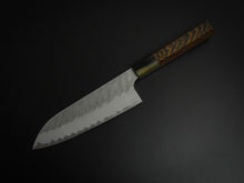 Load image into Gallery viewer, NIGARA AOGAMI SUPER CORE STAINLESS CLAD MIGAKI HAMMERED SANTOKU 180MM
