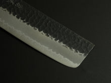 Load image into Gallery viewer, OUL AOGAMI SUPER STAINLESS CLAD KUROUCHI HAMMERED NAKIRI 165MM OCTAGONAL MAGNOLIA WOOD HANDLE
