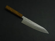 OUL 440C HAMMERED DAMASCUS GYUTO 180MM OCTAGONAL BLACK OAKWOOD HANDLE