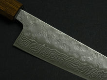 Load image into Gallery viewer, OUL 440C HAMMERED DAMASCUS GYUTO 180MM OCTAGONAL BLACK OAKWOOD HANDLE
