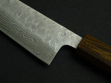 Load image into Gallery viewer, OUL 440C HAMMERED DAMASCUS GYUTO 180MM OCTAGONAL BLACK OAKWOOD HANDLE
