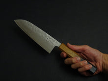 Load image into Gallery viewer, OUL SLD WASHIJI SANTOKU 165MM OCTAGONAL BURNT OAKWOOD HANDLE
