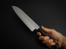 Load image into Gallery viewer, KICHIJI VG-10 33 LAYER HAMMERED DAMASCUS SANTOKU KNIFE ROSEWOOD HANDLE
