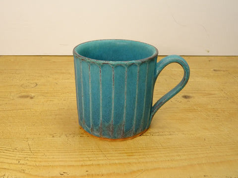 MASHIKOYAKI TURQUOISE BLUE SQUARE MUG CUP