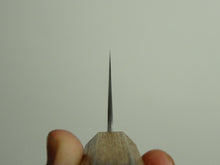 Load image into Gallery viewer, KICHIJI GINSAN DAMASCUS HAMMERED SANTOKU 170MM OCTAGONAL OAKWOOD HANDLE
