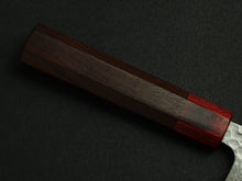 Load image into Gallery viewer, KICHIJI GINSAN DAMASCUS HAMMERED SANTOKU 170MM OCTAGONAL ROSEWOOD HANDLE
