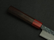 Load image into Gallery viewer, MUNEISHI AOGAMI IRON CLAD KUROUCHI HAMMERED PETTY 135MM OCTAGONAL ROSEWOOD HANDLE

