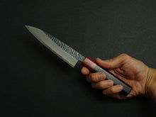 Load image into Gallery viewer, MUNEISHI AOGAMI IRON CLAD KUROUCHI HAMMERED PETTY 135MM OCTAGONAL ROSEWOOD HANDLE
