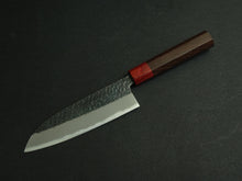 Load image into Gallery viewer, MUNEISHI AOGAMI IRON CLAD KUROUCHI HAMMERED SANTOKU 165MM OCTAGONAL ROSEWOOD HANDLE
