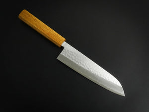 MASUTANI VG-1 GOLD HAMMERED GYUTO 180MM NATURAL OAKWOOD HANDLE