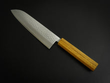 Load image into Gallery viewer, MASUTANI VG-1 GOLD HAMMERED GYUTO 180MM NATURAL OAKWOOD HANDLE
