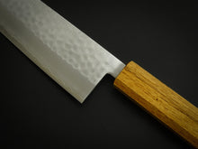 Load image into Gallery viewer, MASUTANI VG-1 GOLD HAMMERED GYUTO 180MM NATURAL OAKWOOD HANDLE
