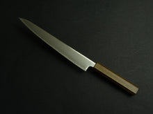 Load image into Gallery viewer, KICHIJI VG-10 DAMASCUS SUJIHIKI 240MM OCTAGONAL OAK HANDLE
