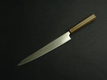 Load image into Gallery viewer, KICHIJI VG-10 DAMASCUS SUJIHIKI 240MM OCTAGONAL OAK HANDLE
